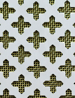 Small Cross Silver anodised 2 X 1m with brass backing mesh cut to size