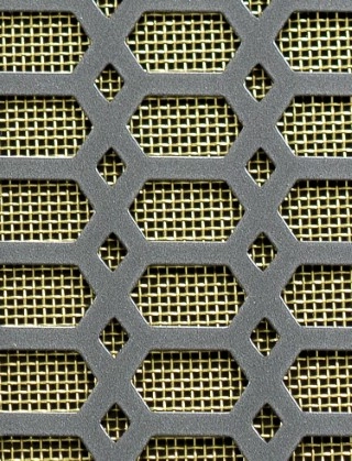 Slot & Diamond pewter 2 X 1m with brass backing mesh cut to size