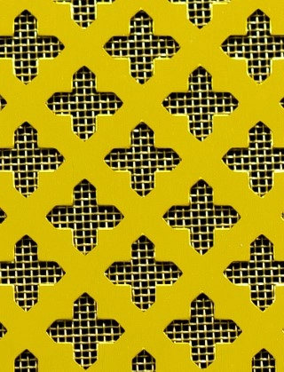 Small Cross Gold anodised 1X.665m with brass backing mesh cut to size
