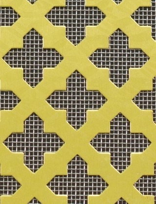 Fancy Cross brass 1X1m with stainless backing mesh