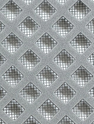 Lattice pewter 1X.665m with black backing mesh cut to size