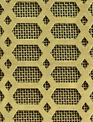 Slot & Diamond brass 1X1m with brass backing mesh
