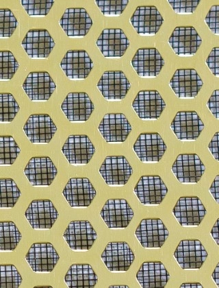 Honeycomb Gold anodised 2 X 1m with black backing mesh