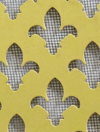 Fleur De Lys brass 2 X 1m with black backing mesh cut to size