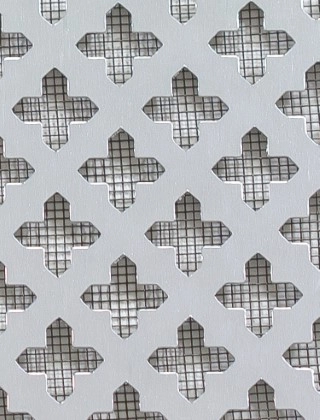 Small Cross Silver anodised 2 X 1m with black backing mesh cut to size