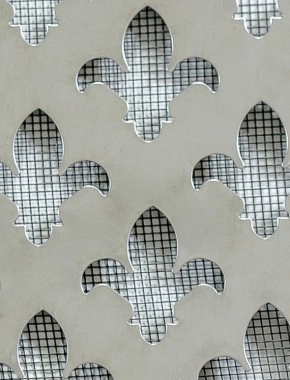 Fleur De Lys stainless 2 X 1m with black backing mesh cut to size 0