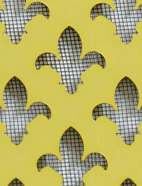 Fleur De Lys Gold anodised 2 X 1m with black backing mesh cut to size 0