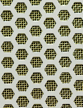 Honeycomb Silver anodised 1X.665m with brass backing mesh cut to size 0