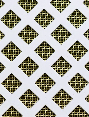 Lattice Silver anodised 2 X 1m with brass backing mesh cut to size