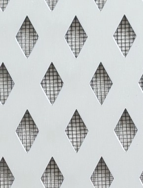 Small Diamond Silver anodised 1X1m with black backing mesh cut to size 0
