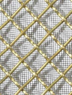 Crimped mesh 2 X 1 12.5 X 12.5 BRASS2.5 DIAMONDBLACKmesh cut to size