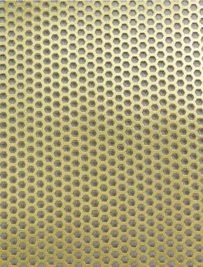 Honeycomb brass 2 X 1m with black backing mesh cut to size 1