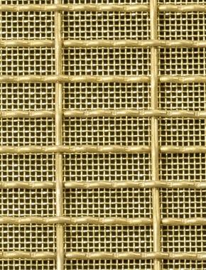 Crimped mesh 2 X 1 25 X 8 BRASS2 SQUAREBRASSmesh cut to size