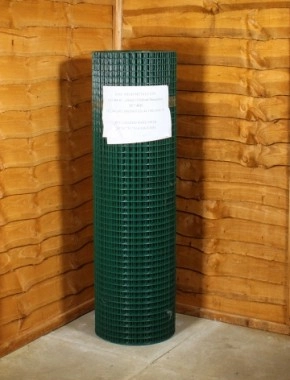 green pvc weldmesh 1 x 1 16G 4ft x 30m 1
