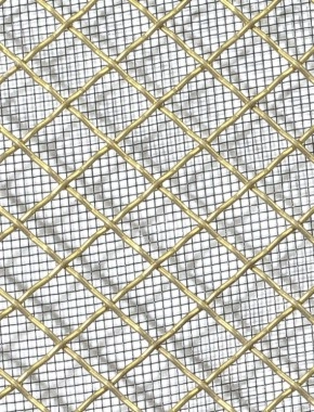 Crimped mesh 2 X 1 10X10 BRASS1.2 DIAMONDBLACKmesh cut to size