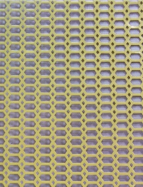 Slot & Diamond Gold anodised 1X1m with black backing mesh 1