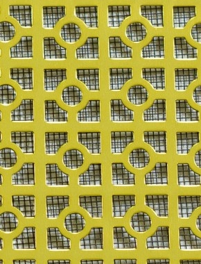 Moroccan Gold anodised 1X1m with black backing mesh cut to size 0