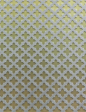 Fancy Cross pewter 1X1m with brass backing mesh cut to size 1