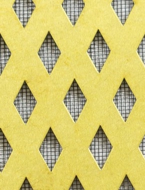 Small Diamond brass 1X1m with black backing mesh cut to size 0