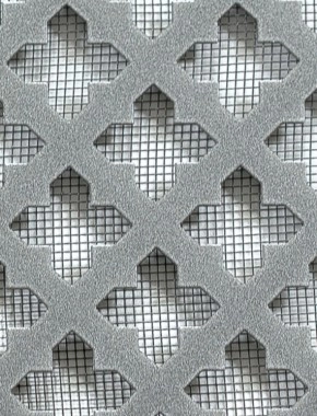 Fancy Cross pewter 2 X 1m with black backing mesh cut to size