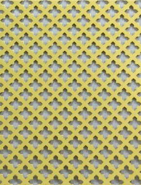 Fancy Cross Gold anodised 1X1m with black backing mesh 1