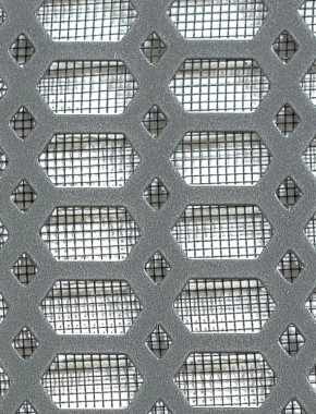 Slot & Diamond pewter 1X.665m with black backing mesh cut to size 0