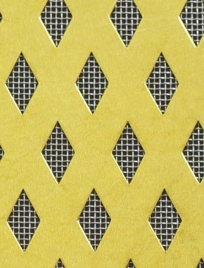 Small Diamond brass 1X1m with stainless backing mesh 0