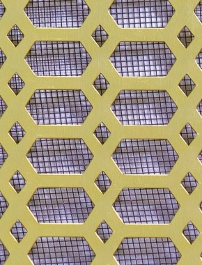 Slot & Diamond Gold anodised 1X.665m with black backing mesh cut to size 0