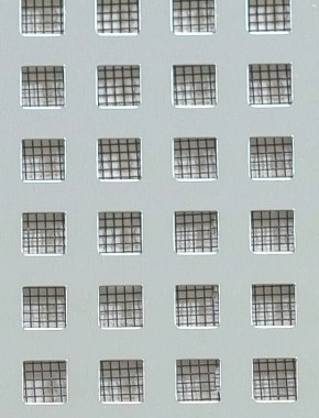 Chartham Silver anodised 1X1m with black backing mesh cut to size