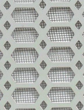 Slot & Diamond Silver anodised 1X.665m with black backing mesh cut to size 0