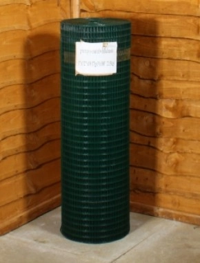 green pvc weldmesh 1 x 1/2 19G 3ft x 30m 1
