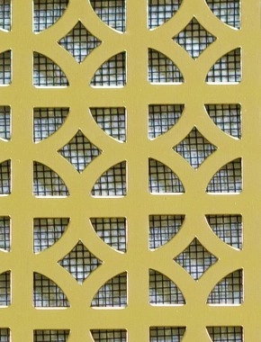 Ockley Gold anodised 1X1m with black backing mesh cut to size