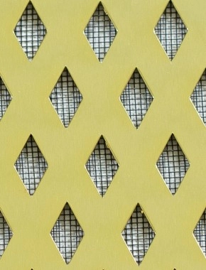Small Diamond Gold anodised 1X1m with black backing mesh cut to size 0