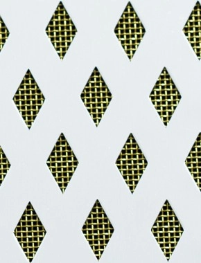 Small Diamond Silver anodised 1X.665m with brass backing mesh cut to size 0