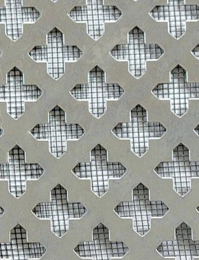 Small Cross stainless 1X.665m with black backing mesh cut to size 0