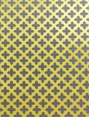 Fancy Cross brass 2 X 1m with stainless backing mesh 1