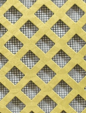 Lattice brass 2 X 1m with black backing mesh