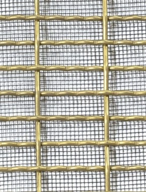 Crimped mesh 1X1 25 X 8 BRASS2 SQUAREBLACKmesh cut to size 0