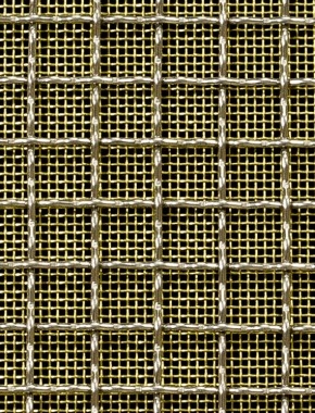 Crimped mesh 2 X 1 10X10 SS3041.5 SQUAREBRASSmesh cut to size Crimped mesh 2 X 1 10X10 SS3041.5 SQUAREBRASSmesh cut to size
