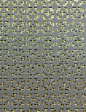 Iden pewter 1X.665m with brass backing mesh cut to size 1