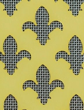 Fleur De Lys Gold anodised 1X.665m with stainless backing mesh