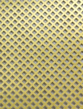 Lattice brass 1X.665m with black backing mesh cut to size 1