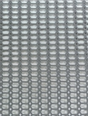Slot & Diamond pewter 2 X 1m with black backing mesh cut to size 1