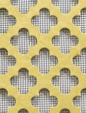 Large Club brass 1X.665m with black backing mesh cut to size