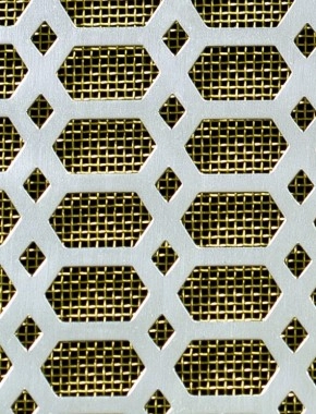 Slot & Diamond Silver anodised 1X1m with brass backing mesh cut to size 0
