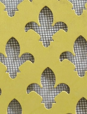 Fleur De Lys brass 2 X 1m with black backing mesh cut to size