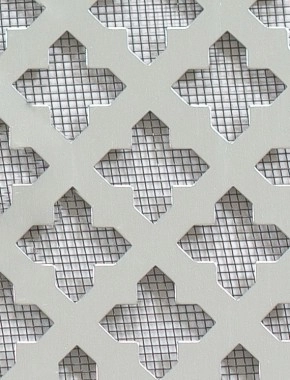 Fancy Cross Silver anodised 2 X 1m with black backing mesh cut to size 0