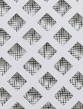 Lattice Silver anodised 1X1m with black backing mesh cut to size 0