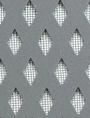 Small Diamond pewter 1X.665m with black backing mesh 0
