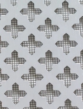 Small Cross Silver anodised 2 X 1m with black backing mesh cut to size